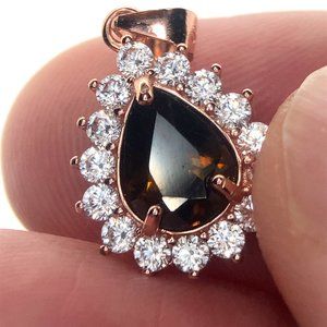 Sphene 1.40ct Rose Gold Finish Solid 925 Sterling Silver Pendant